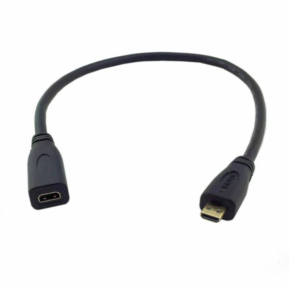 Micro HDMI Male to Female M/F Extension 1.4v 3D Type Cable - 30cm - Image 2 of 4