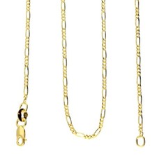 Echte 585 Gold FIGARO-KETTE 50cm, Halskette, Collier, 14 KARAT, Goldkette, ETUI