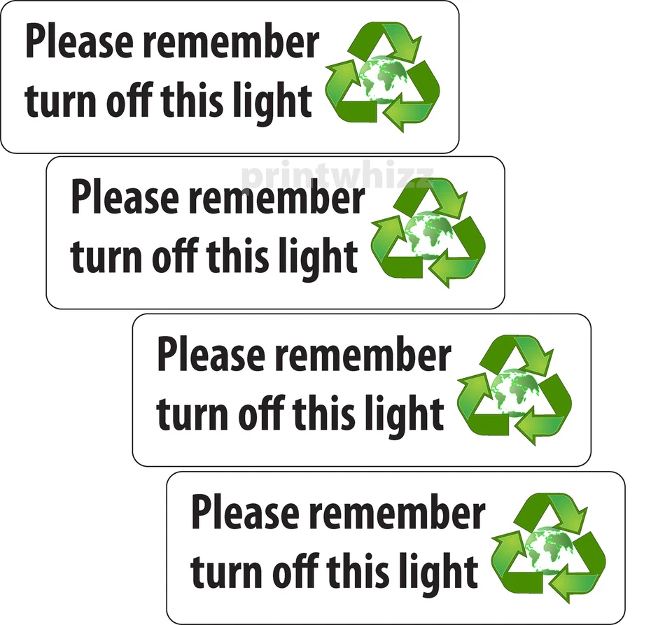 PRINTWHIZZ 4x Turn off this light switch sticker Sticker Vinyl Label Business Factory Home