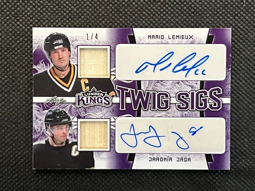 2019-20 J. Jagr / M. Lemieux Leaf Lumber Kings Dual Twig Sigs Purple #DTS-03 1/4