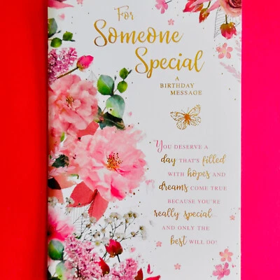 IN TOUCH BY SIMON ELVIN For Someone Special Birthday Card 9"x6" Female Nice Words Message Lovely Verse