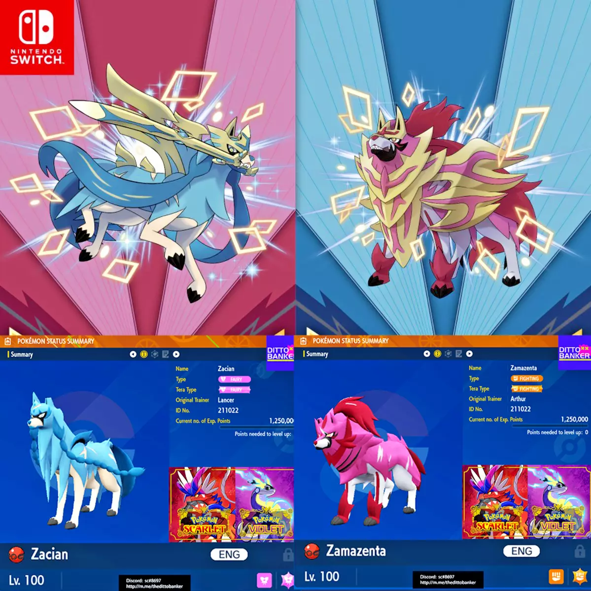 ✨Zacian + Zamazenta Shiny 6IV✨ Pokemon Scarlet & Violet 2-PACK