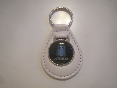 DETOMASO PANTERA MANGUSTA GUARA VALLELUNGA LOGO KEYCHAIN KEYRING WHITE