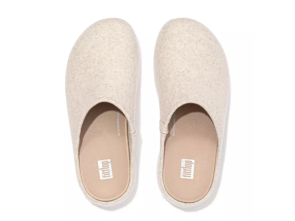 FITFLOP CIABATTE CLOG IN FELTRO MORBIDO DONNA INVERNO EH5 892  SHUV IVORY - Imagen 3 de 4
