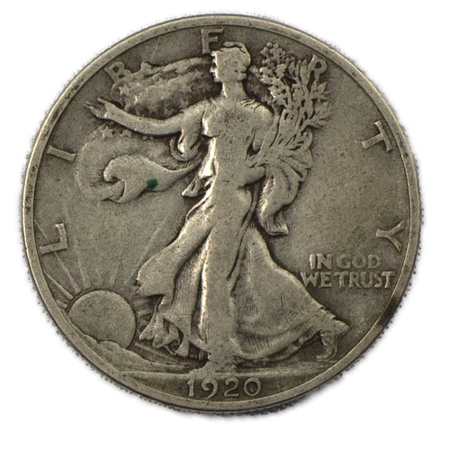 1920-S Very Fine VF Walking Liberty Silver Half 50c San Francisco