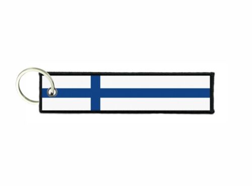 Keychain key ring tags fabric motorcycles car biker cute flag finland - Afbeelding 1 van 1