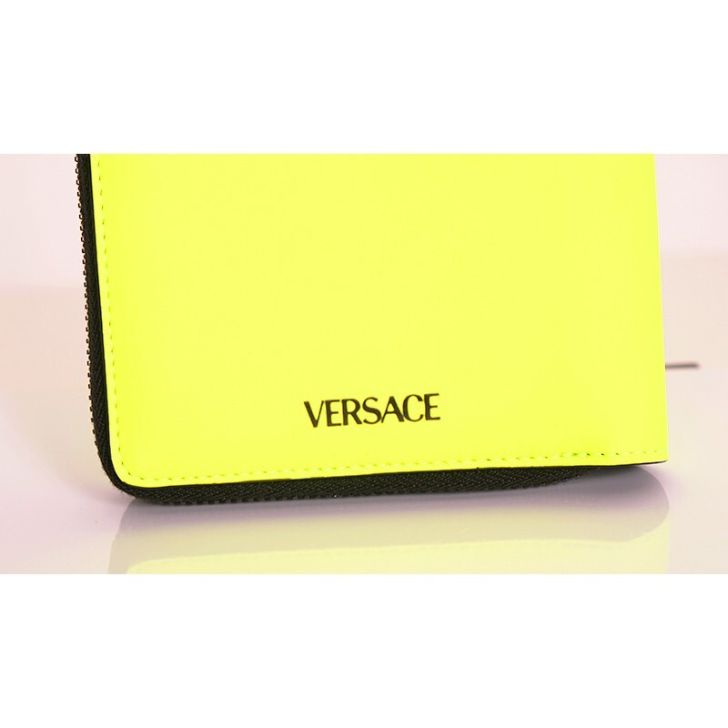 NEW $625 VERSACE Fluorescent NEON Yellow Rubber MEDUSA BIGGIE 