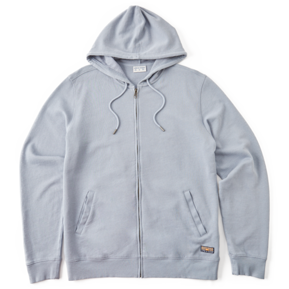 Life is Good. Men's Solid French Terry Zip Hoodie, Stone Blue | eBay