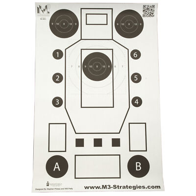 Action Target M3 Strategies V3 Training Targets 23x35 Black White 100 Pack