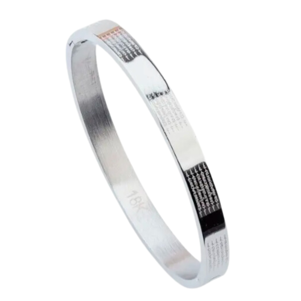 Bangle Mantra Yant 5 Rows Talisman Bracelet Silver Plated Thai Buddha Amulet.-image