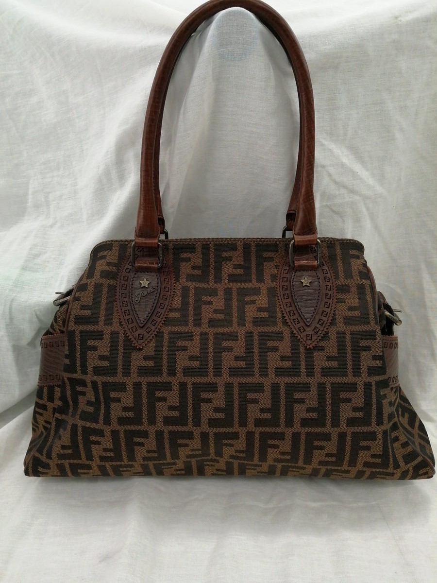 FENDI Zucca Pattern Brown Handbag 16 inch | eBay
