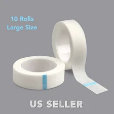 10 rolls Micropore Medical Tape for Eyelash Extension Adhesive Fabric Tape Large