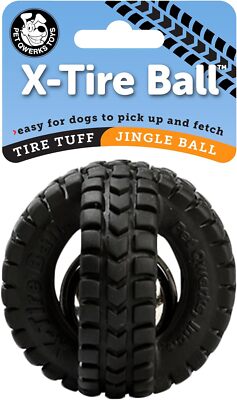 Pet Qwerks Jingle X-Tire Ball Dog Toy - Rugged Tires with a Jingle Ball in the