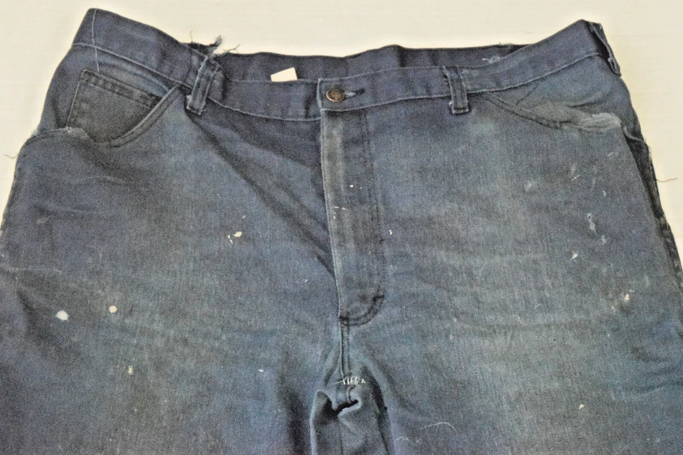 Pantalones utilitarios vintage Dickies talla 38 x 27,5 años 90 azul marino usados en ropa de trabajo Foto 3 de 4