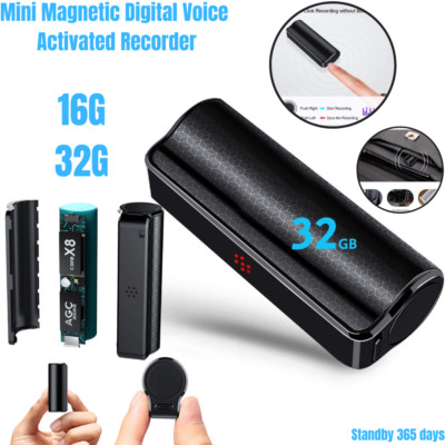 16GB 32GB Mini Digital Voice Activated Recorder Magnetic Audio Sound Dictaphone