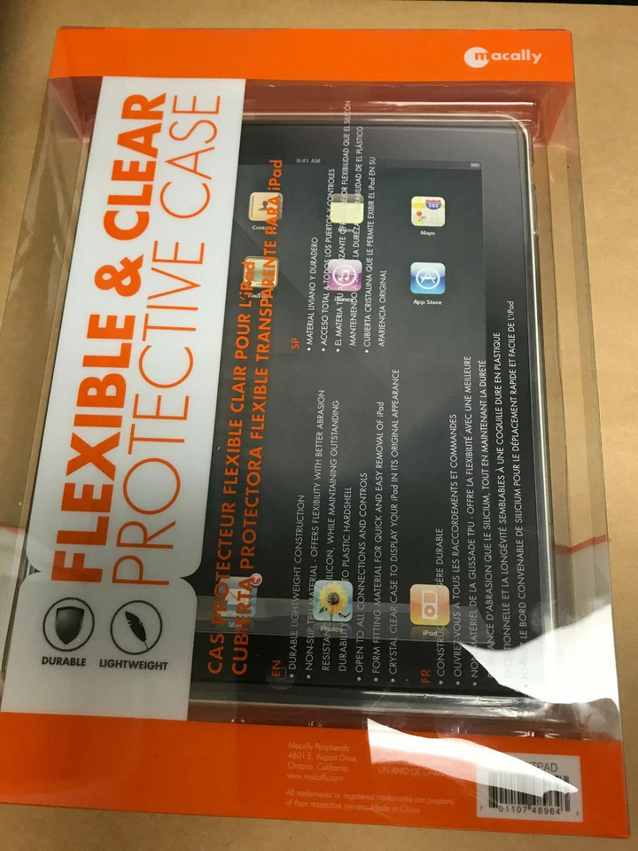 Macally FLEXFITPAD Clear Flexible Case Snap-On Cover For iPad 1st Generation - Image 2 of 2