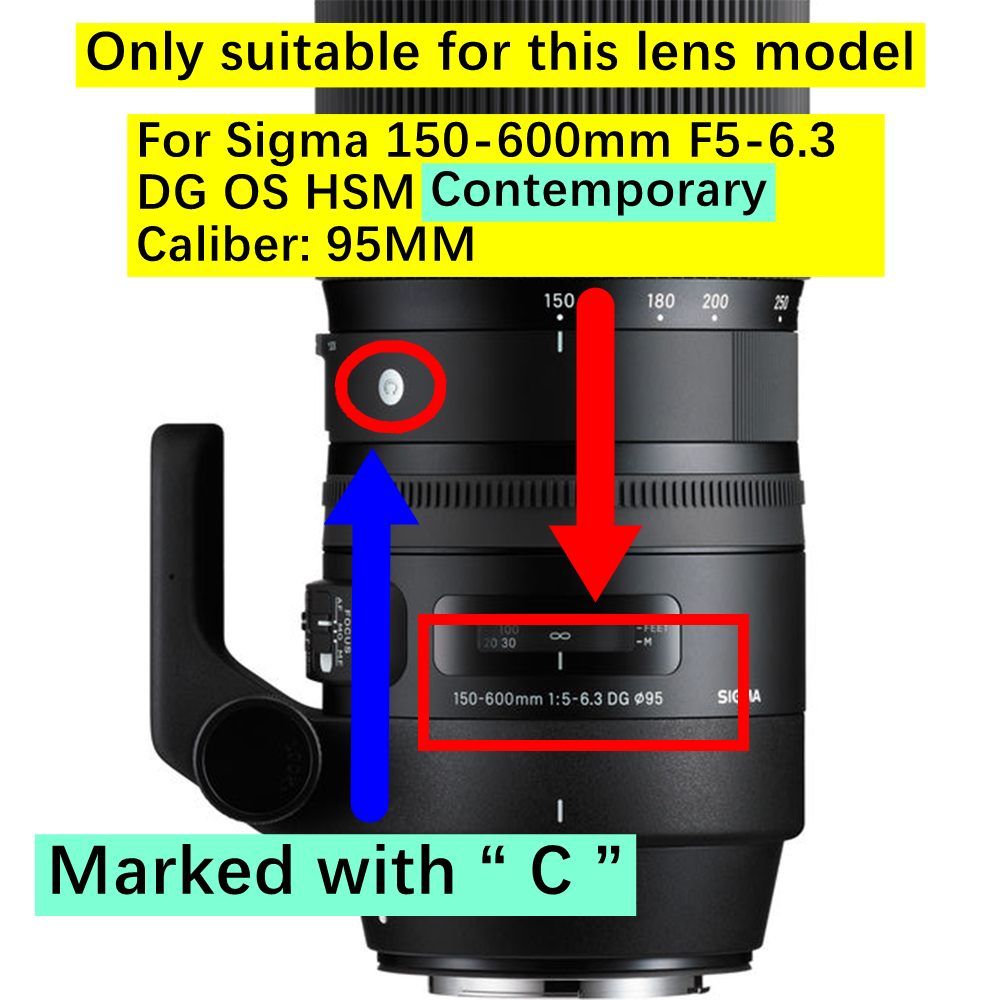 Sigma 150-600mm F5-6.3 DG OS HSM Contemporary Lens Zoom Rubber