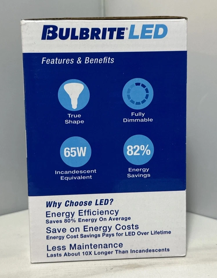 BULBRITE LIGHT BULB 11W DIMMABLE LED BR30, MEDIUM BASE, WARM WHITE - Image 4 of 4