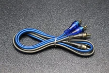 3 FT RCA WIRE BLUE GRAY 2 CHANNEL CAR HOME AUDIO INTERCONNECT STEREO BLS-3