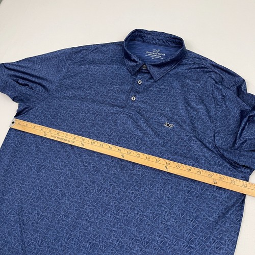 Baywood Greens Golf Vineyard Vines Polo Shirt Mens XL Blue Geometric Preppy SS - 第 6/9 張圖片