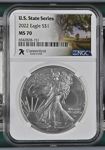2021-2023 American Silver Eagle(s) - MS 70 NGC - 7k Metals - U.S. State Series