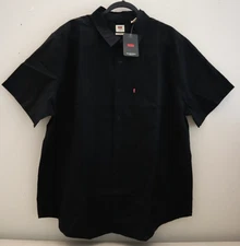 Levi's Men's Sz 2XL Black S/S Classic One-Pocket Standard Fit Button-Up Shirt