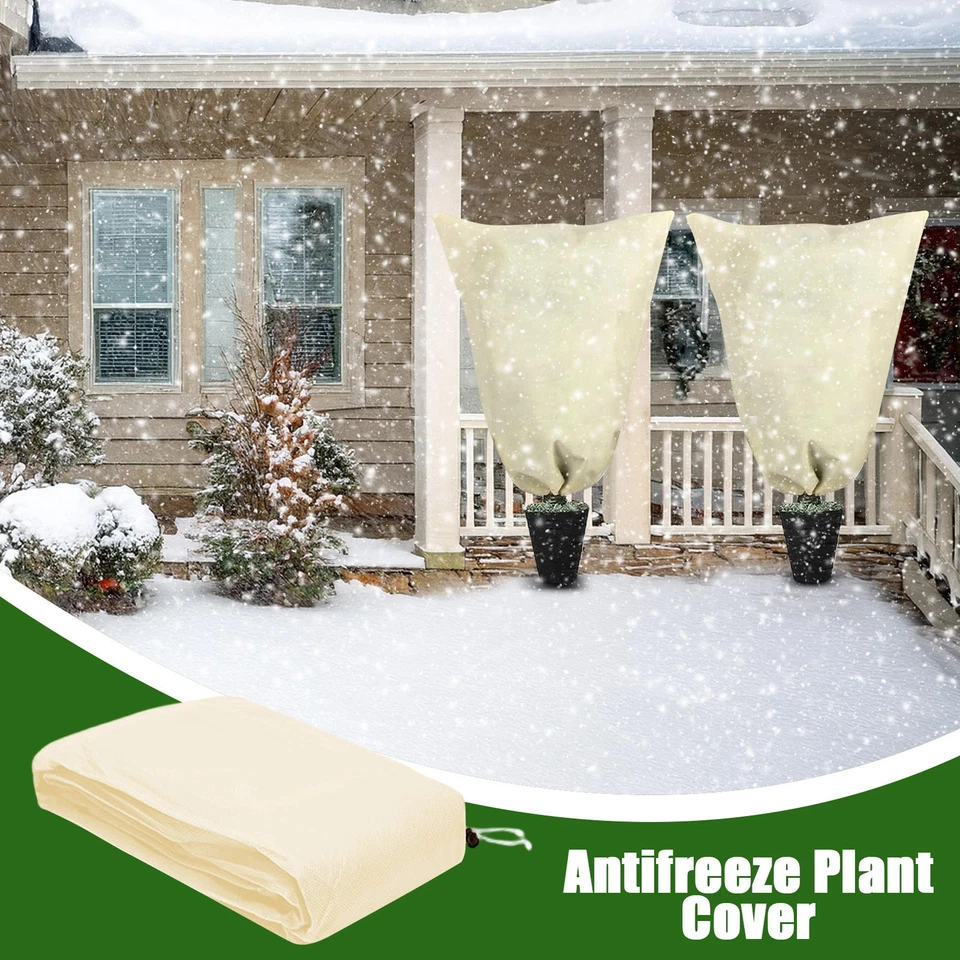 Cubiertas para plantas protección contra congelación con cordón transpirables portátiles cálidas  Foto 4 de 4