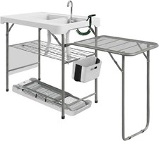 Portable Fish Cleaning Station Dual Sink Fold...
