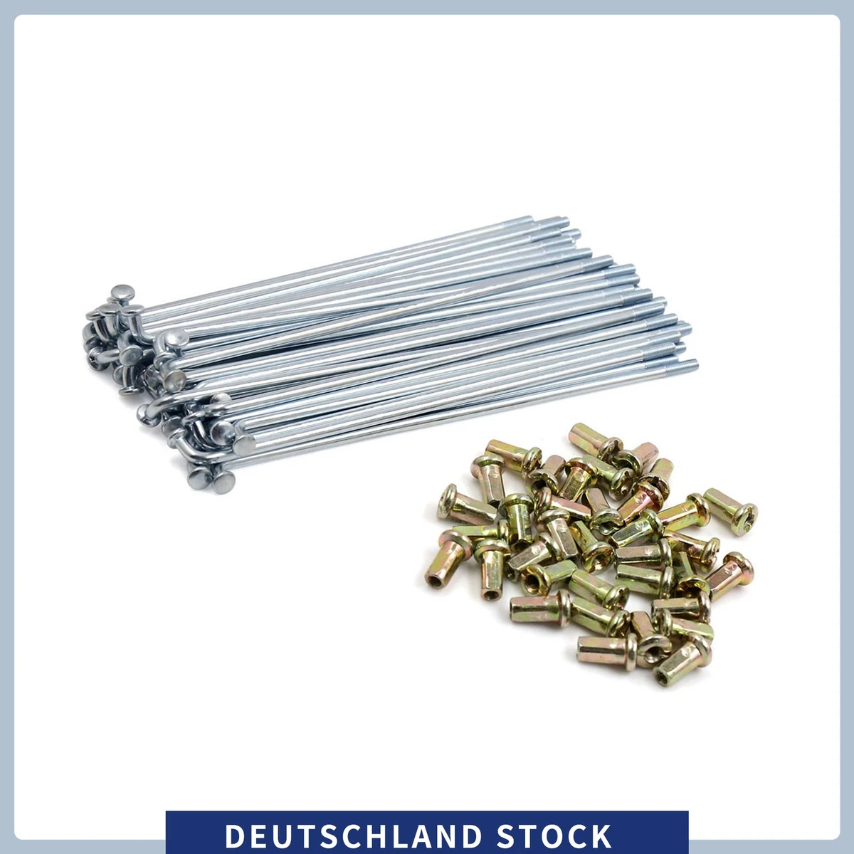 Fahrradspeichen 12G (2,5 Mm) Für E-Bike – 40 Stück Mit Nippeln, Länge 170–305 Mm, Stahl