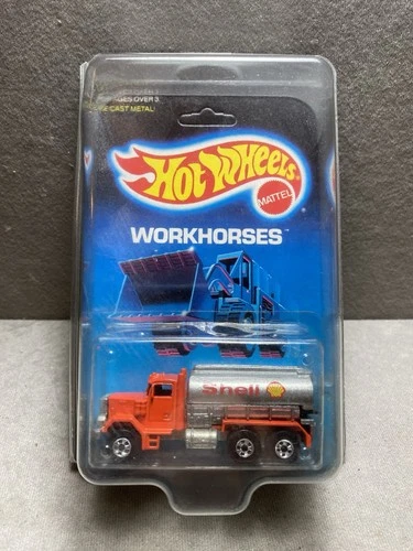Vintage 1988 Hot Wheels Workhorses Orange Shell Tank Truck   #2800