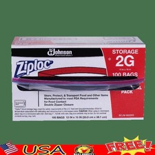 2 Gallon Food Storage Bags 100 Count Resealable Easy Open Seal Kitchen Use