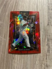 2025 Panini Select - Concourse Manny Ramirez #19 Cracked Ice Red Prizm /299