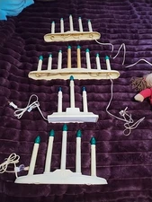 VTG Plastic Light  Lot Of 4 Window  Candolier Chrirtmas Lights 