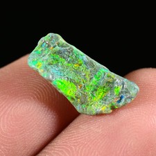 2.3 Ct Black Ethiopian Opal Rough, Jewelry Grade Welo Opal Rough Multi Fire Opal