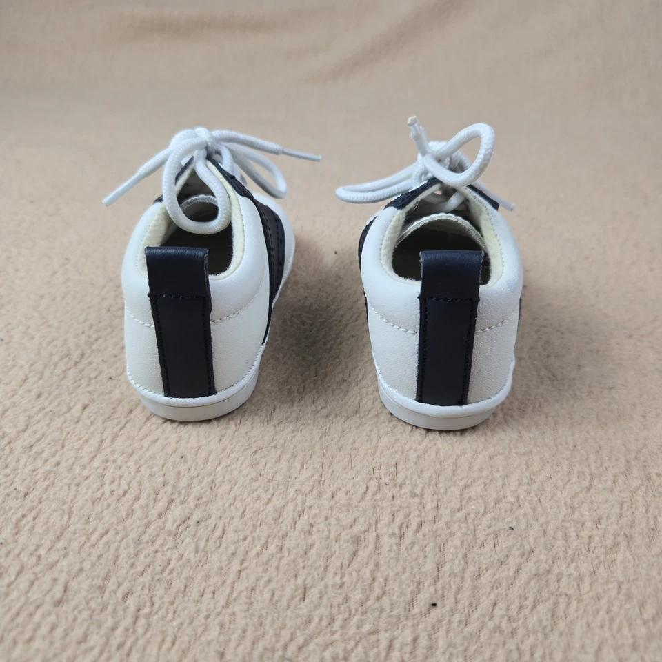 ANGEL navy Blue White Leather Lace Up Saddle Oxfords Dress Shoes. Infant Size 2 - Image 3 of 4