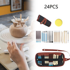 24PCS Clay Sculpting Tools Art Pottery Ceramic Modeling Carving Kit Multipurpose