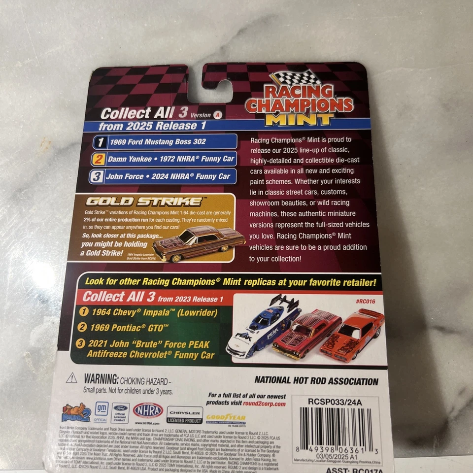 Coche divertido Chevy Camaro NHRA 2025 Racing Champions como nuevo 2024 John Force Peak Foto 2 de 2