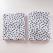 NEW Pottery Barn Modern Baby Brushstroke Dot Black White Crib Sheet NWT