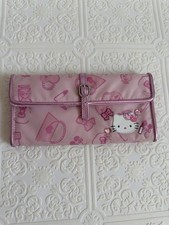 Sanrio Hello Kitty Pink bow Wallet Vintage Y2K 2004 Lipstick Rhinestone Buckle