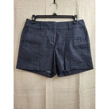 Ann Taylor Factory Signature Indigo Denim Shorts Size 0 Dark Wash Cotton Stretch