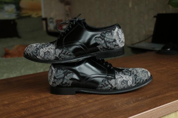 Men Dolce & Gabbana Heels Black Leather 45