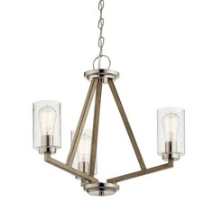 Kichler 43037DAG -Deryn 3 Light 22" Wide Distressed Antique Gray Chandelier