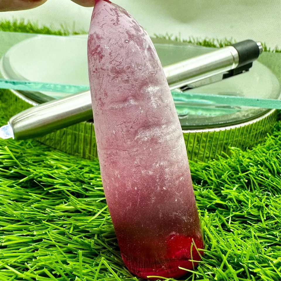 LAB CREATED 74.15 GRAM EXCELLENT RUBY #3 ROUGH CORUNDUM (Half Boule) GEMSTONE - Image 2 of 3