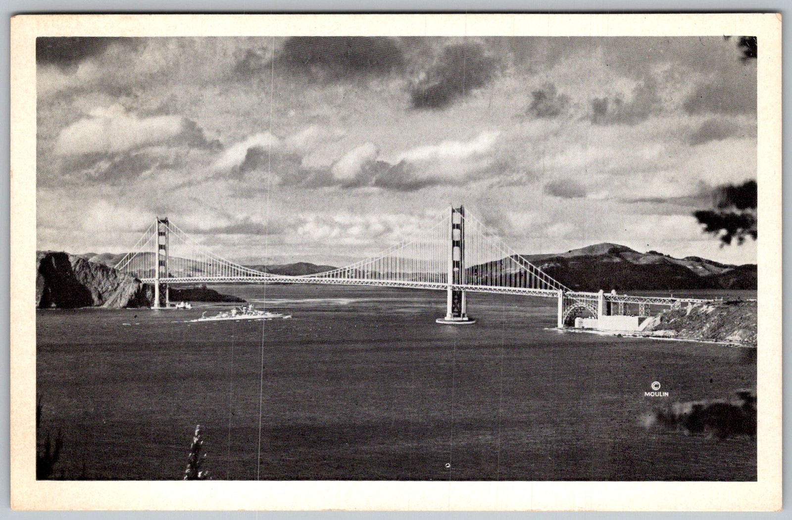 Vtg Postcard Golden Gate Bridge San Francisco, CA 1930s
