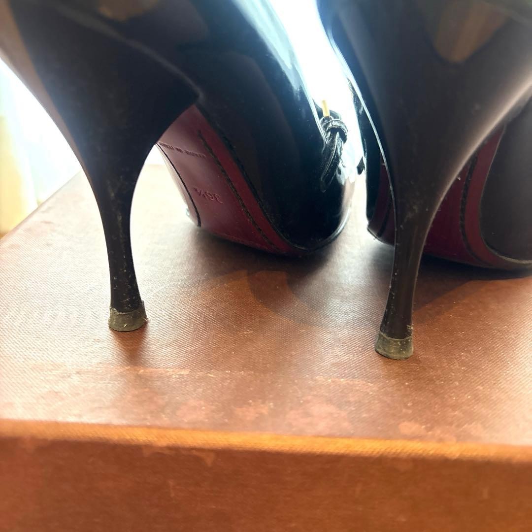 LOUIS VUITTON Heel Leather Pumps Black EU 36.5 135320K Authentic thumbnail 6