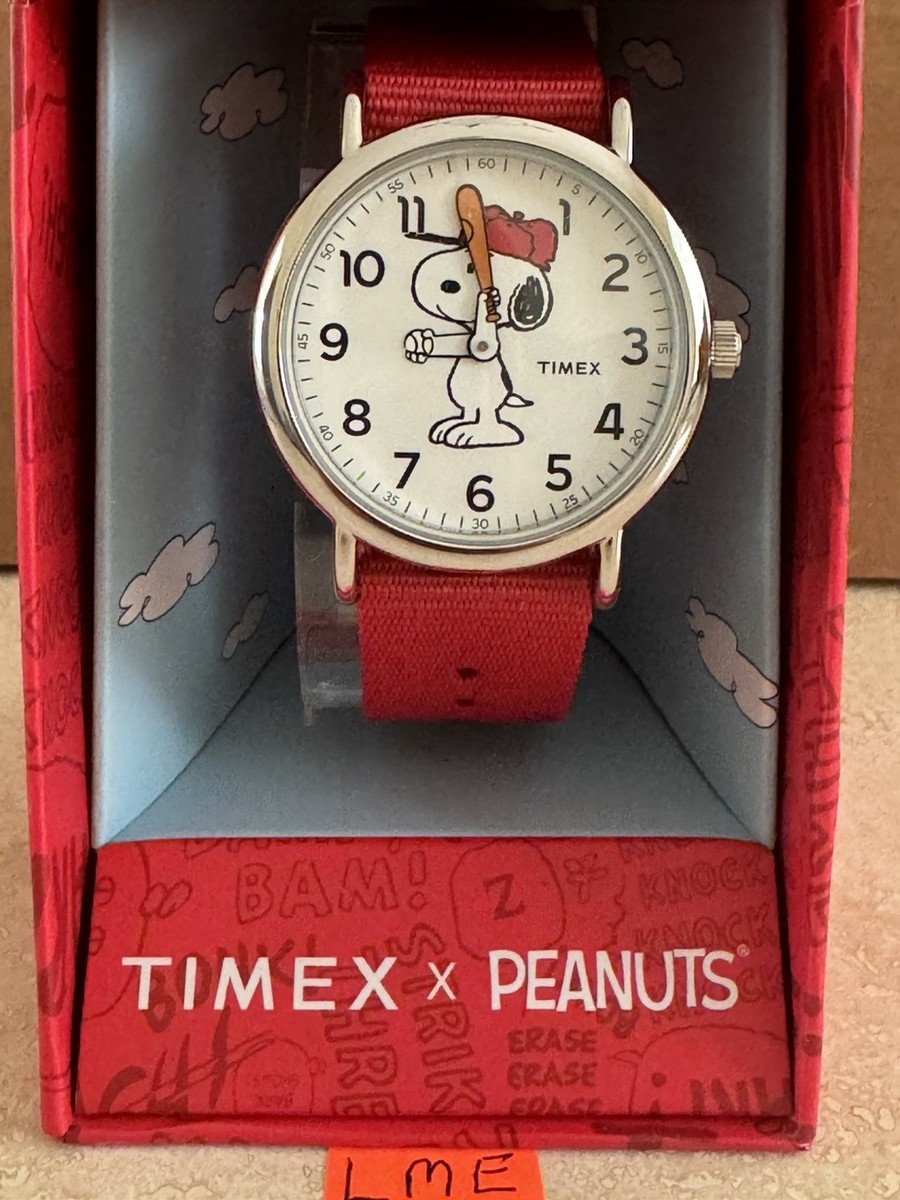 Timex X Peanuts 38mm Snoopy Baseball ⚾️ Weekender Watch New | eBay