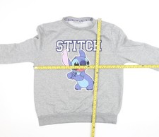 Disney Stitch Grey Sweatshirt Women M Lined Pullover Casual