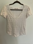 Free People White V-Neck T-Shirt S