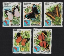 Butterflies 5v Nicaragua 1982 CTO SG#2341-2345