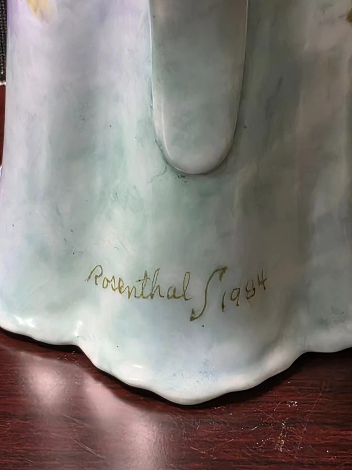 Jarro de porcelana vintage 1984 Rosenthal S pintado à mão multicolorido 8 polegadas de altura - Imagem 3 de 4